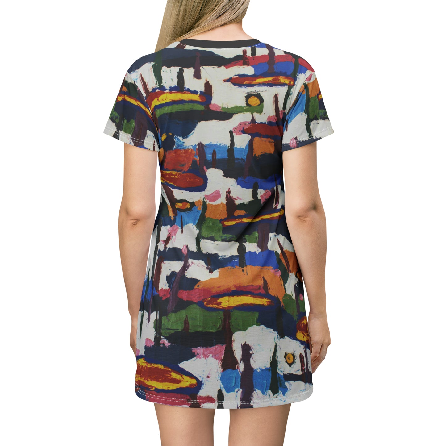 ABSTRACT TREES T-SHIRT DRESS