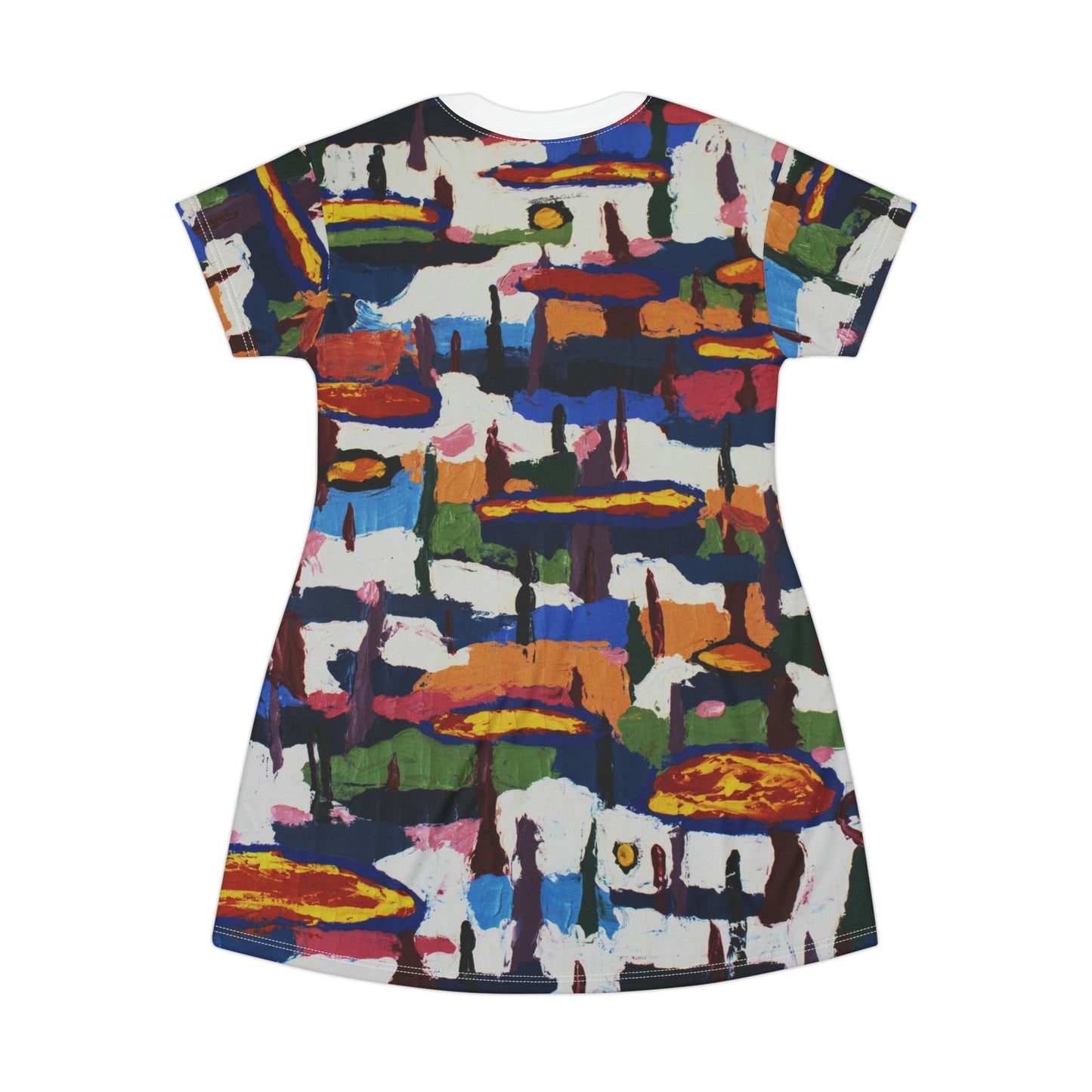 ABSTRACT TREES T-SHIRT DRESS