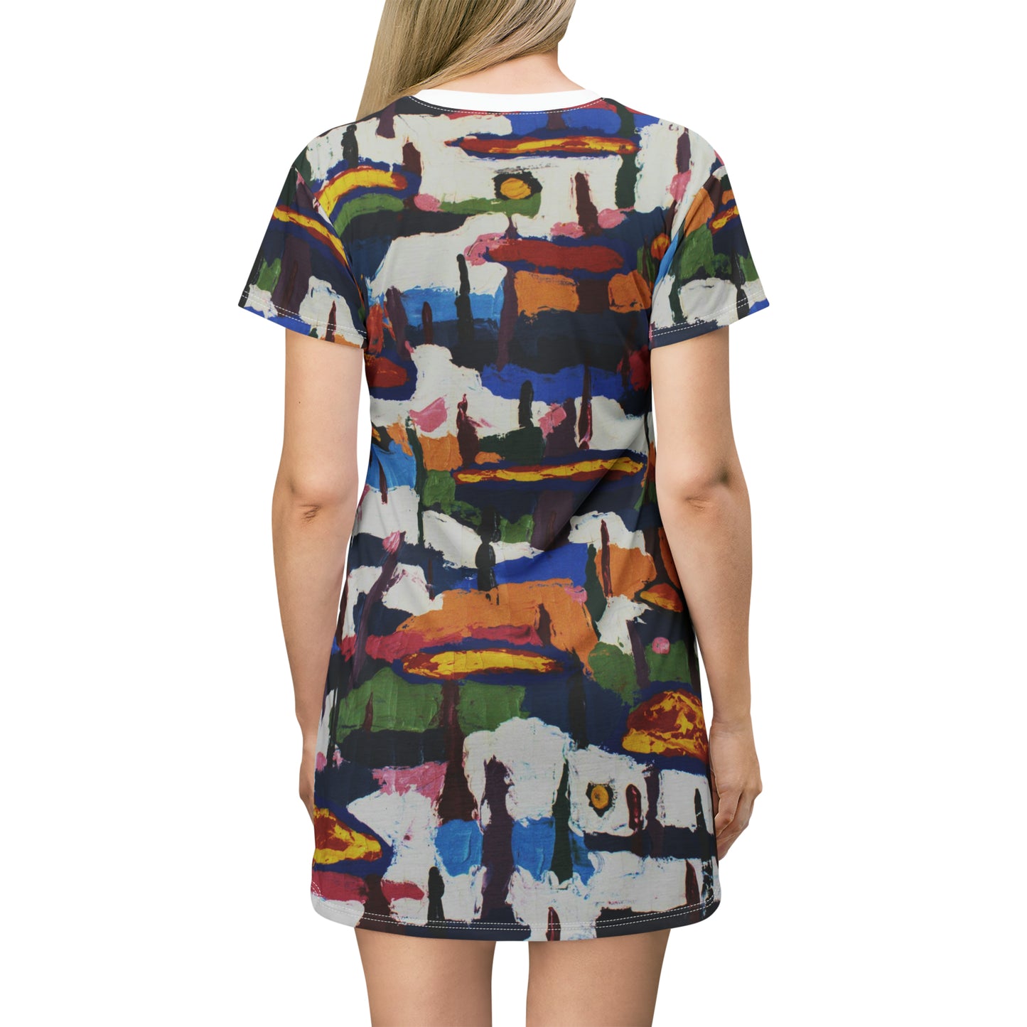 ABSTRACT TREES T-SHIRT DRESS