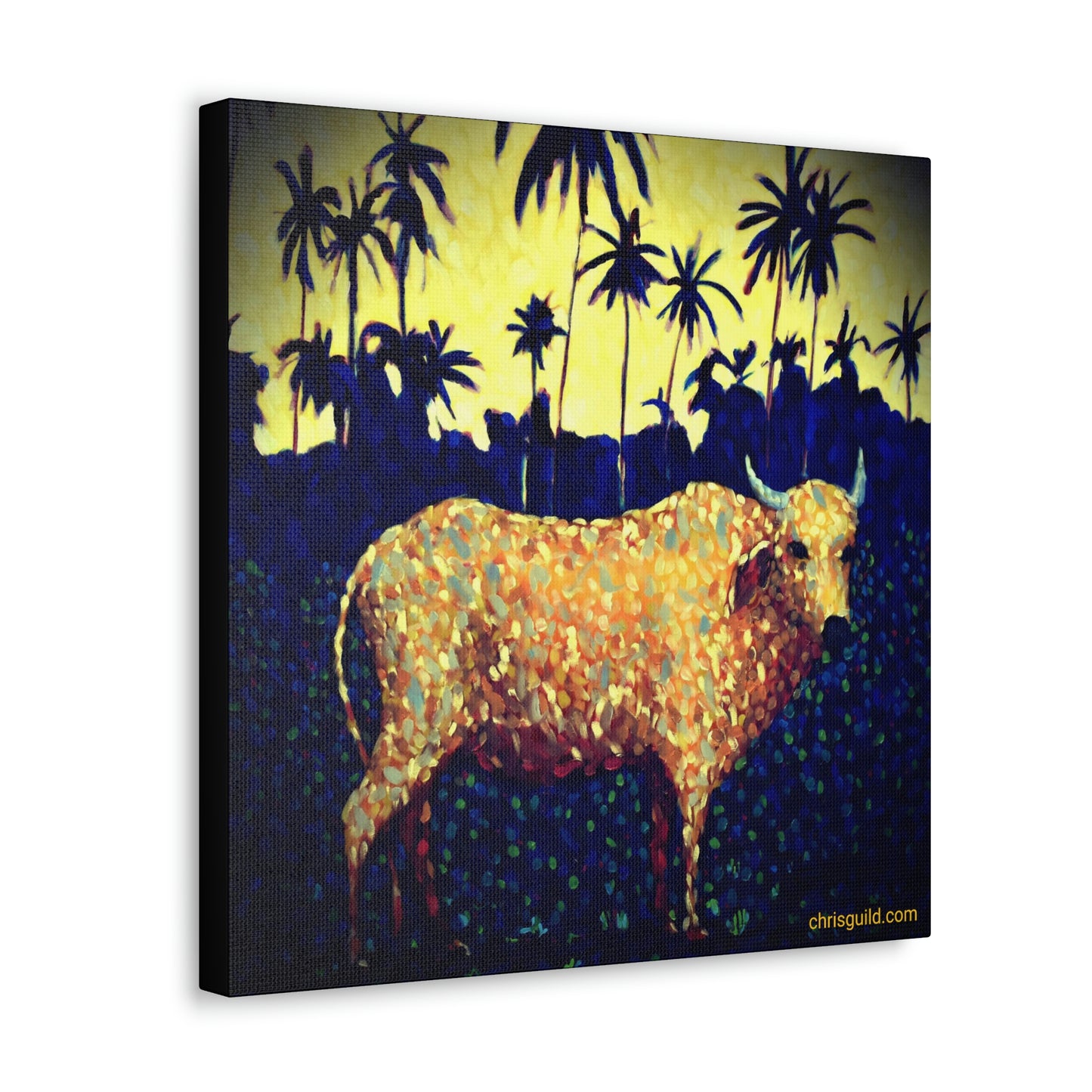 TROPICAL COW CANVAS PRINT