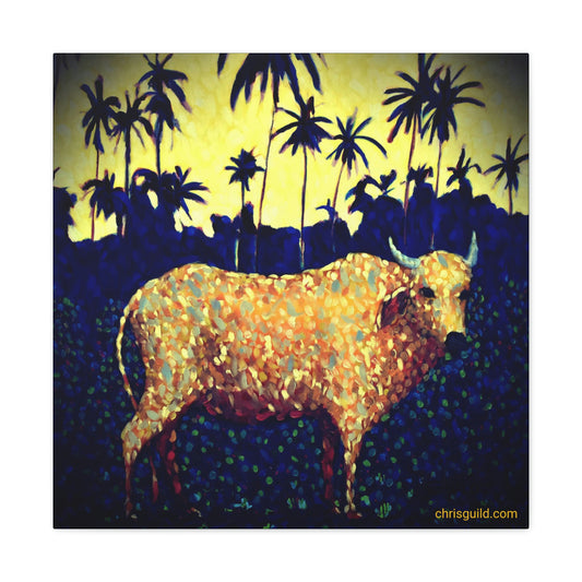 TROPICAL COW CANVAS PRINT