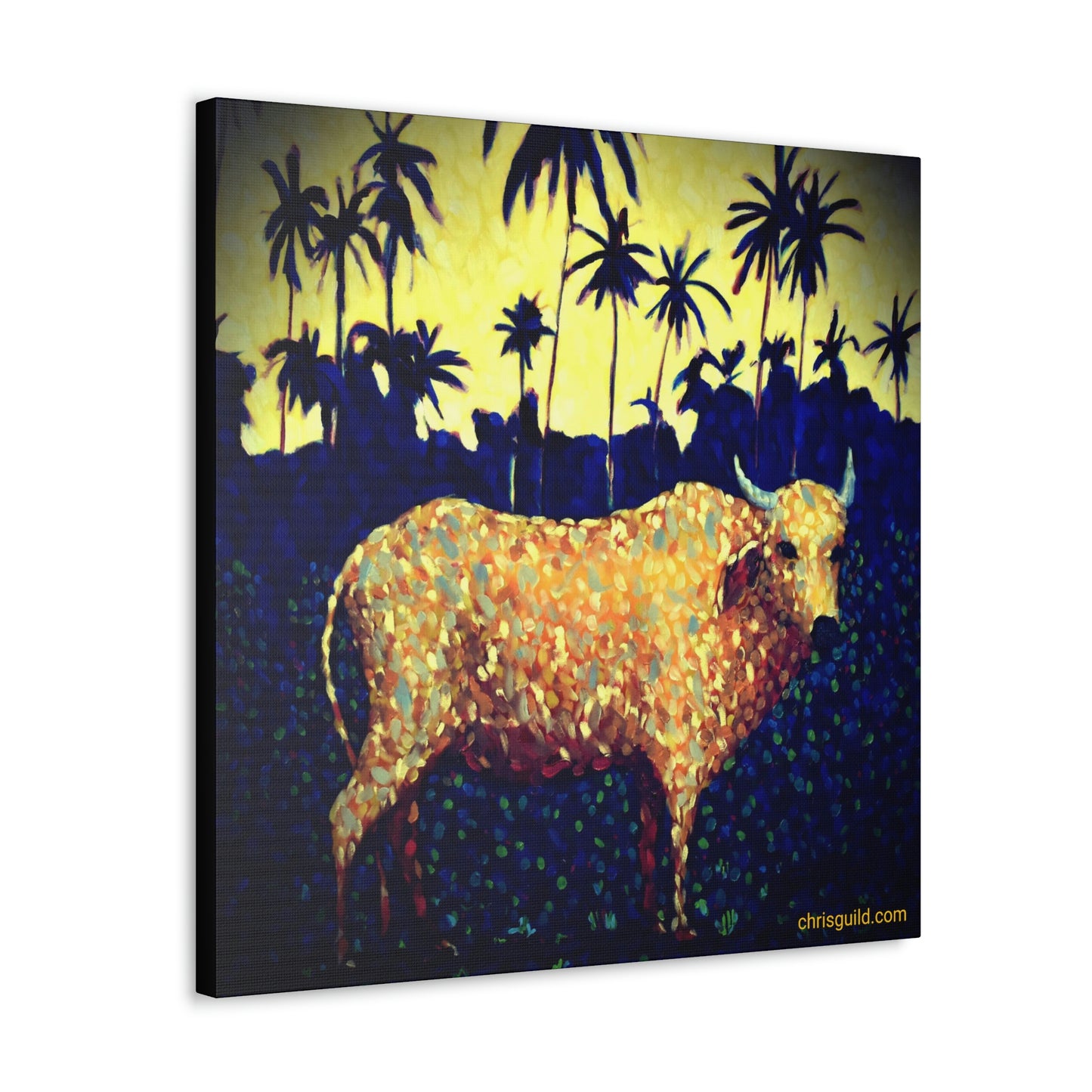 TROPICAL COW CANVAS PRINT