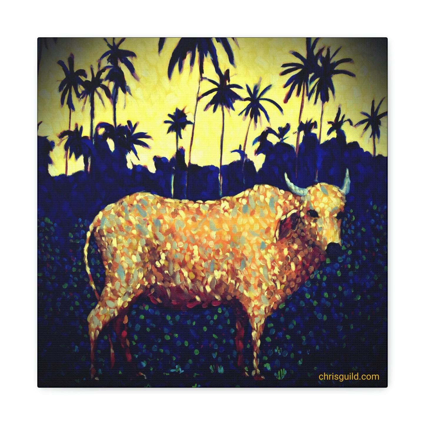 TROPICAL COW CANVAS PRINT